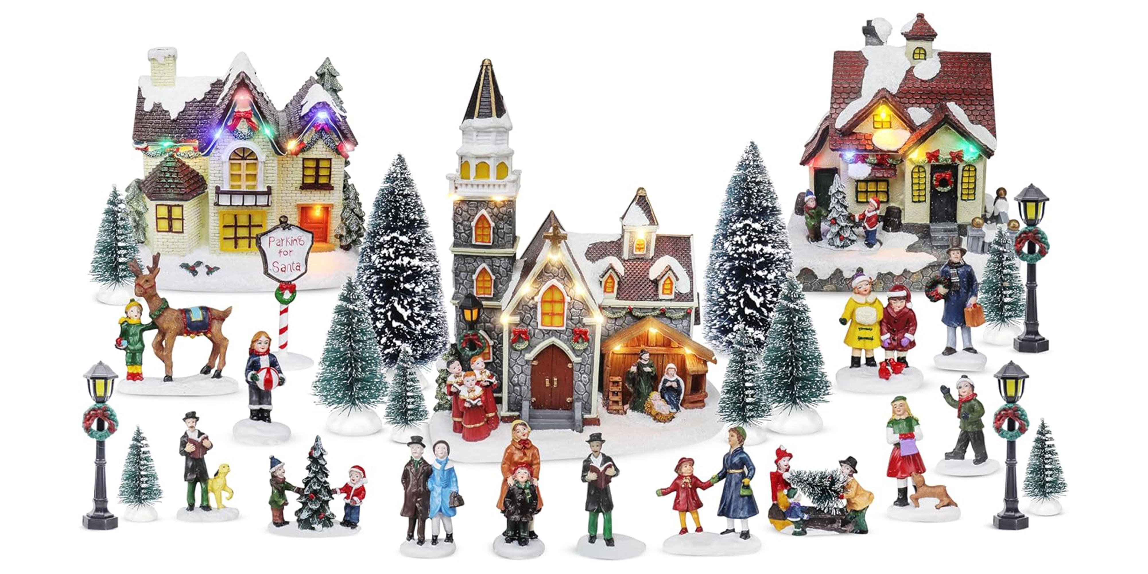 30 Piece Christmas Village Set