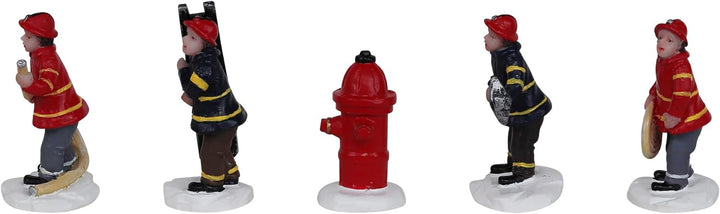 Set of 5 Firefighters Christmas Village Figurines - Christmas Village Company