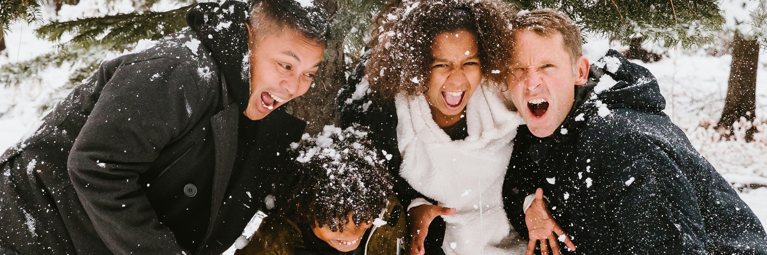 Family Covered in Snow