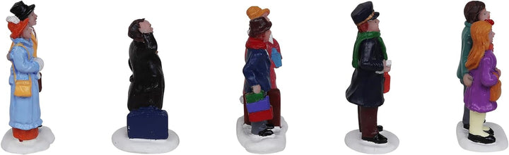 Set of 5 Travelers Christmas Village Figurines - Christmas Village Company