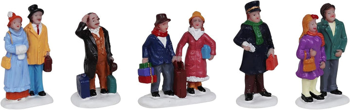 Set of 5 Travelers Christmas Village Figurines - Christmas Village Company