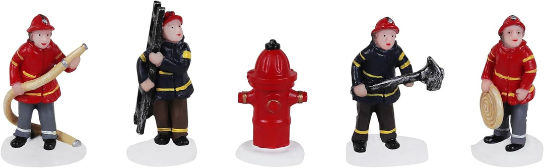 Set of 5 Firefighters Christmas Village Figurines - Christmas Village Company