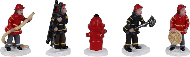 Set of 5 Firefighters Christmas Village Figurines - Christmas Village Company