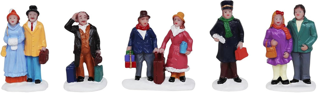 Set of 5 Travelers Christmas Village Figurines - Christmas Village Company