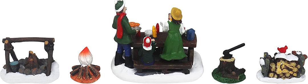 Set of 5 Figurine Picnic Scene - Christmas Village Company