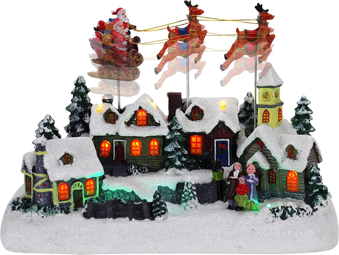 Santa & Reindeer Sleigh - Christmas Village Company