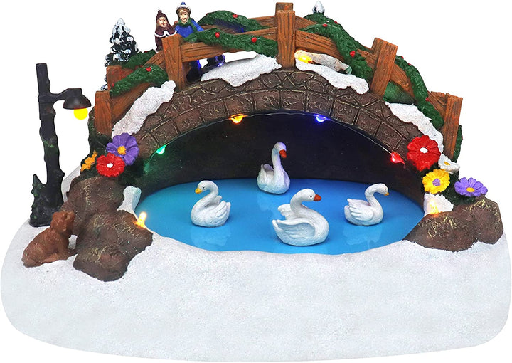 Swimming Swans Family - Christmas Village Company