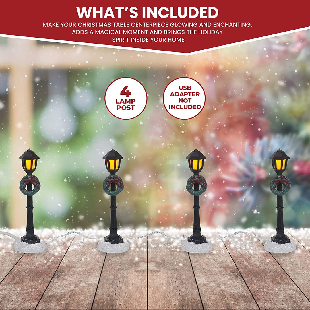 Set of 4 Lamp Post Accessories - Christmas Village Company