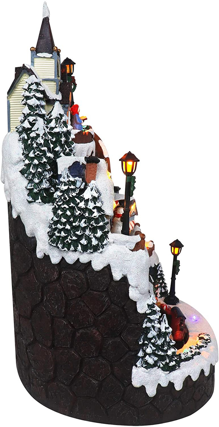 Mountain Houses with Moving Train - Christmas Village Company