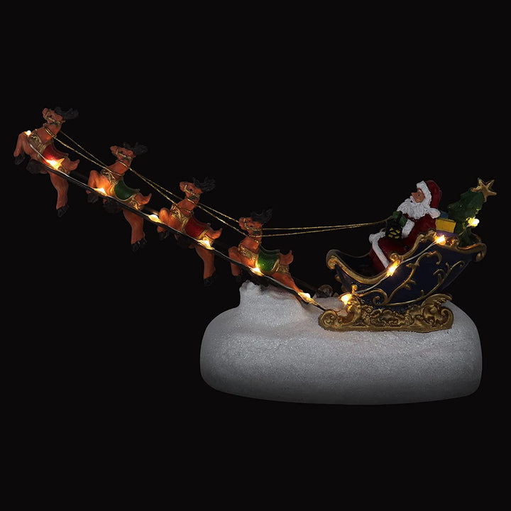 Santa in Reindeer Sleigh - Christmas Village Company