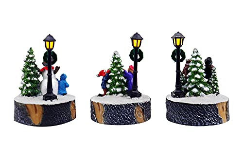 Lighted Christmas Village Figures Set of 3 - Christmas Village Company