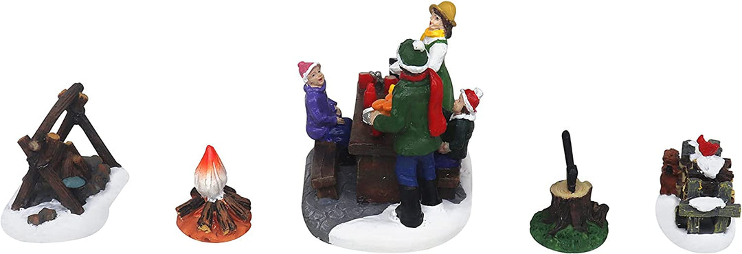 Set of 5 Figurine Picnic Scene - Christmas Village Company