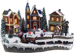 Animated Skating Scene for Christmas Village Display