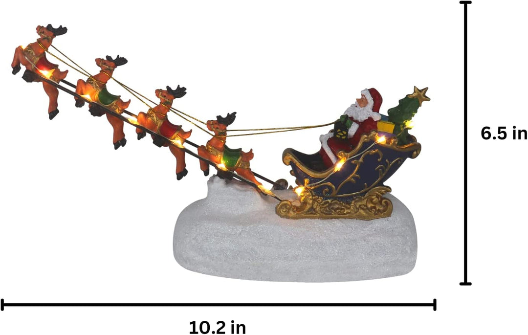 Santa in Reindeer Sleigh - Christmas Village Company