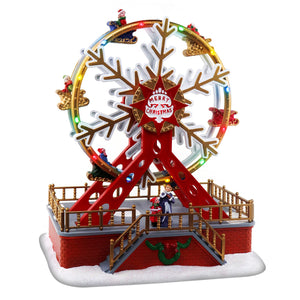 Animated Ferris Wheel with Lights and Music for Christmas Village Display