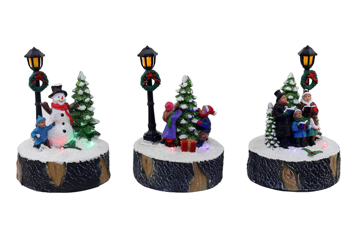 Lighted Christmas Village Figures Set of 3 - Christmas Village Company