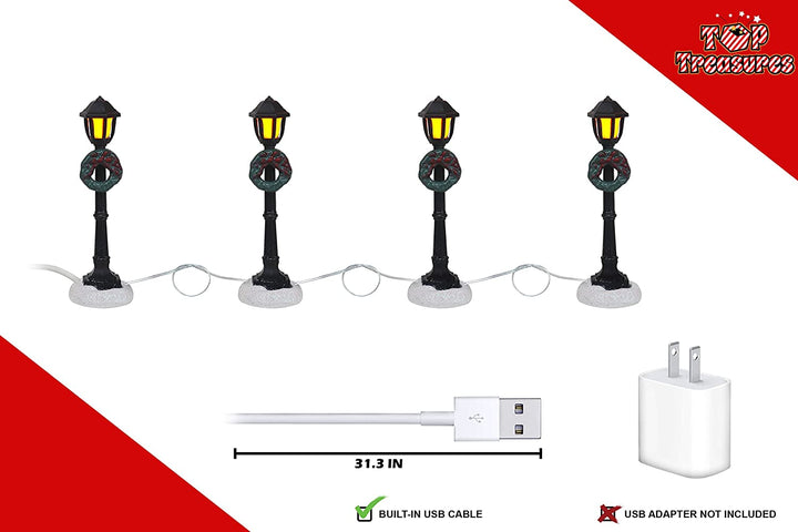 Set of 4 Lamp Post Accessories - Christmas Village Company