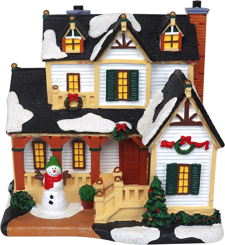 House with Snowman - Christmas Village Company