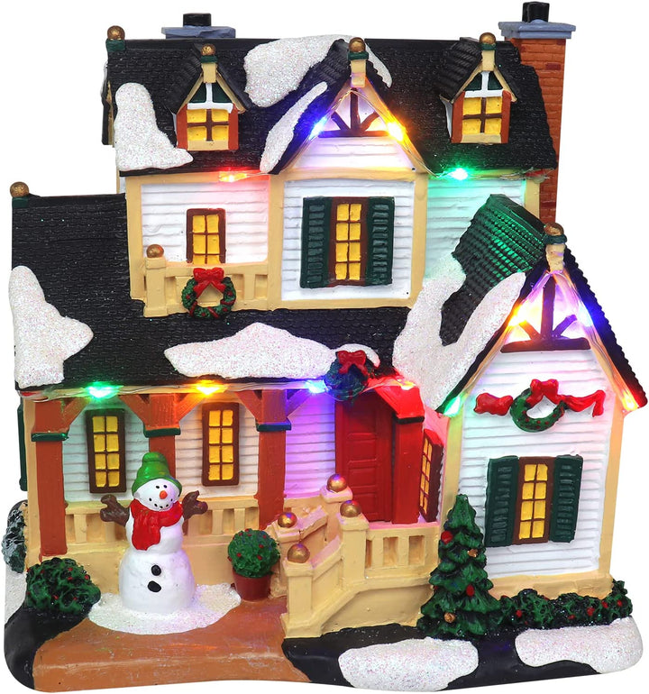 House with Snowman - Christmas Village Company