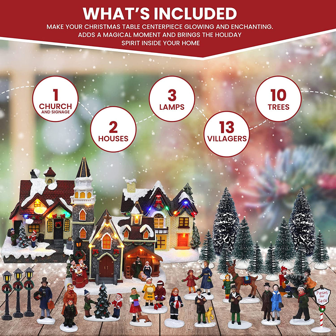 Set of 30 Christmas Village - Christmas Village Company