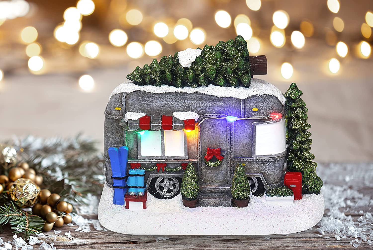 Christmas Village RV Camper with Lights – Top Treasures