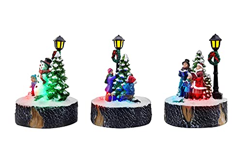 Lighted Christmas Village Figures Set of 3 - Christmas Village Company