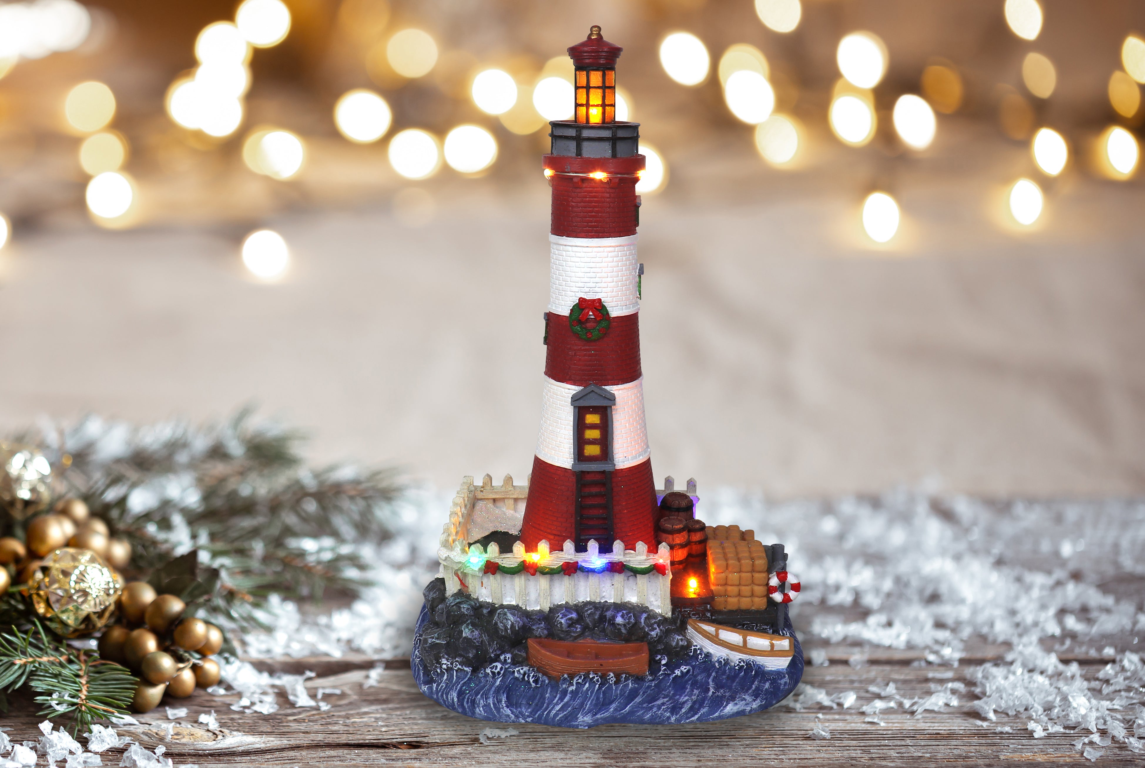 Christmas Village Light House with Illuminated Details – Top Treasures