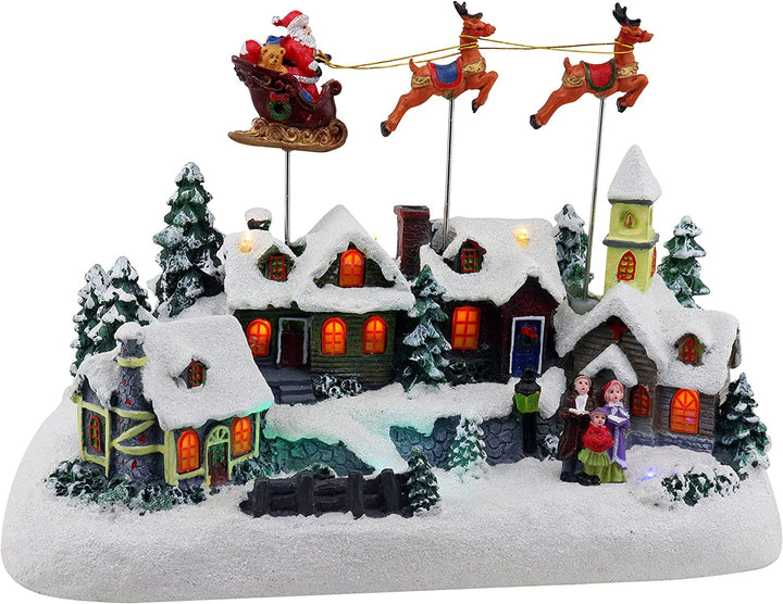 Santa & Reindeer Sleigh - Christmas Village Company