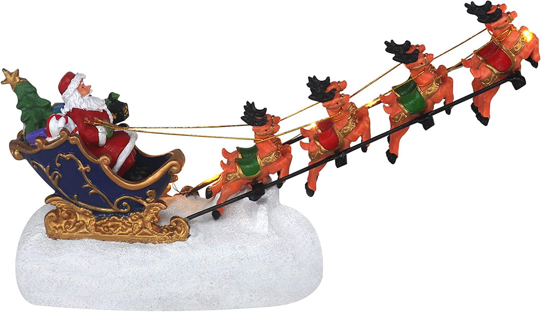 Santa in Reindeer Sleigh - Christmas Village Company