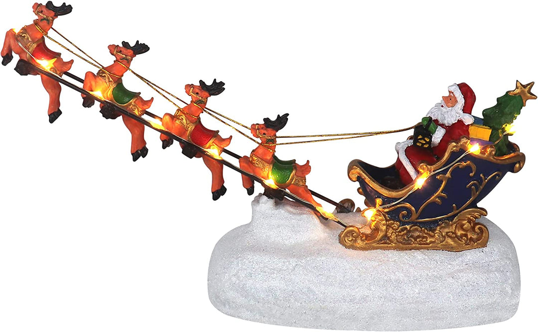 Santa in Reindeer Sleigh - Christmas Village Company