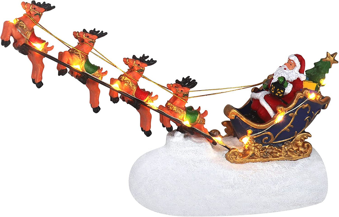 Santa in Reindeer Sleigh - Christmas Village Company