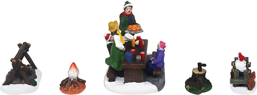 Set of 5 Figurine Picnic Scene - Christmas Village Company