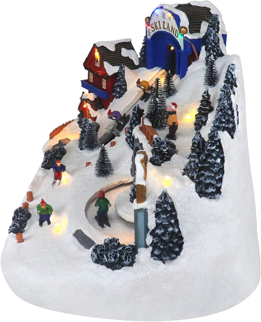 Ski Resort with Moving Skiers - Christmas Village Company