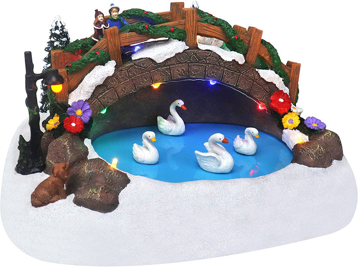 Swimming Swans Family - Christmas Village Company